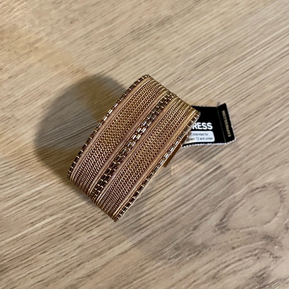 Express Jewelry - Gold Beaded Cuff Bracelet